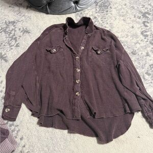 Purple Button-Up Shirt free people